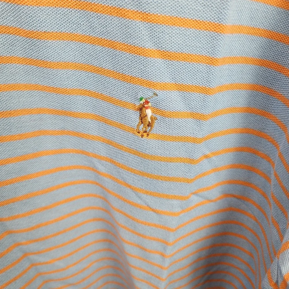Polo Ralph Lauren Blue‎ With Orange Stripes Size XL 100% Cotton